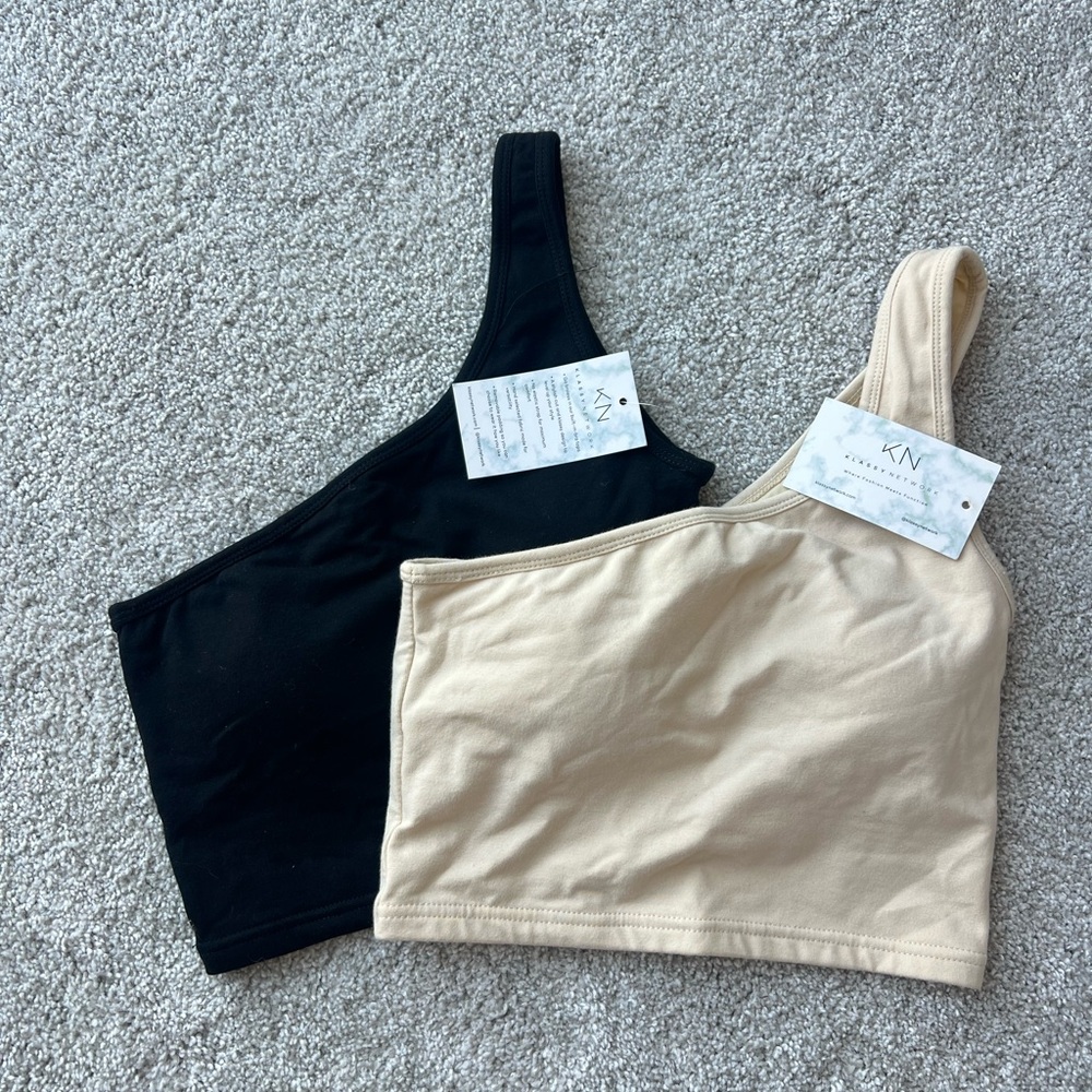 Klassy Network Asymmetrical Black One Shoulder Crop Top